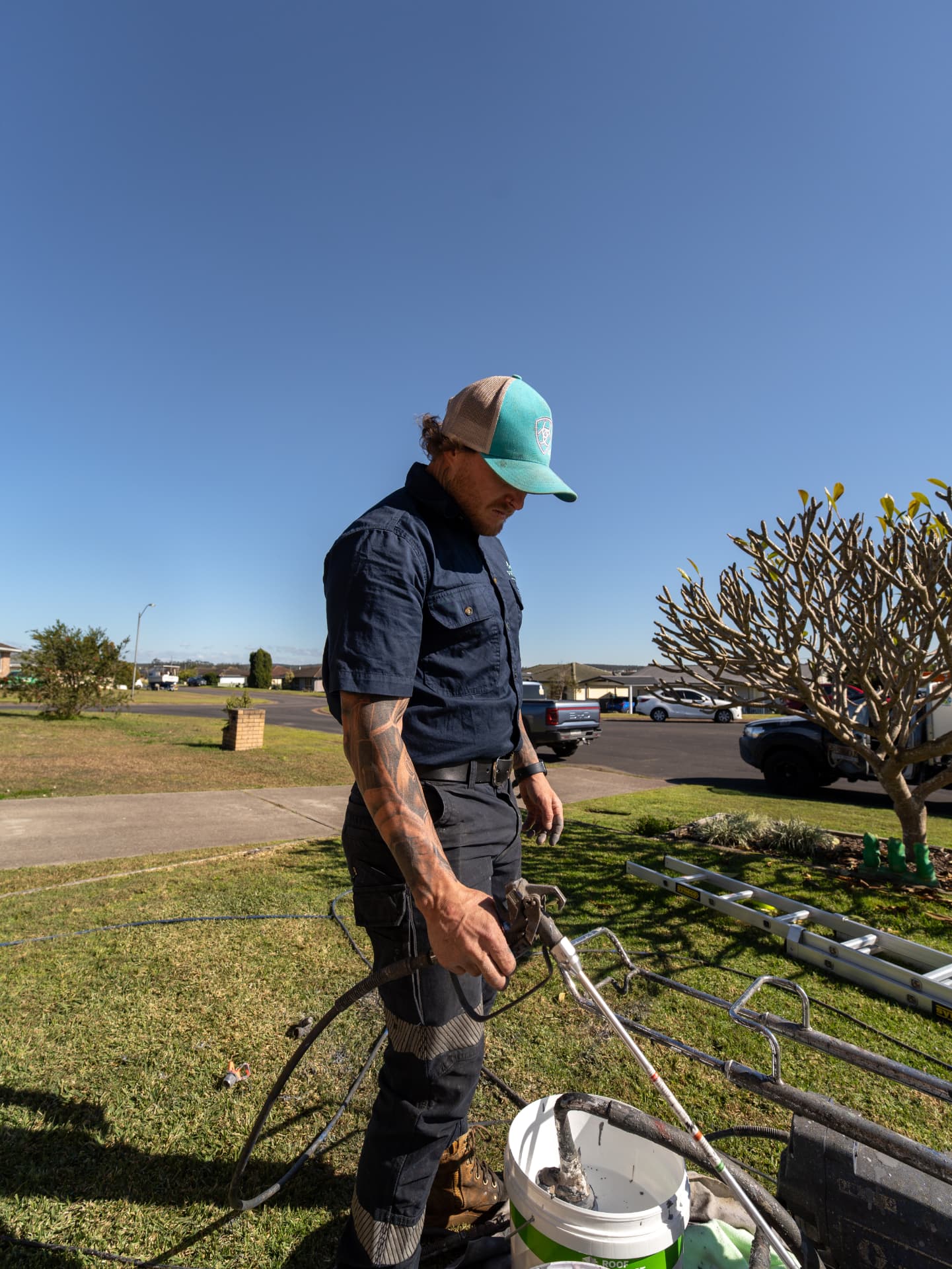 Grant from Prestige Roof Painting and Restorations on a roof